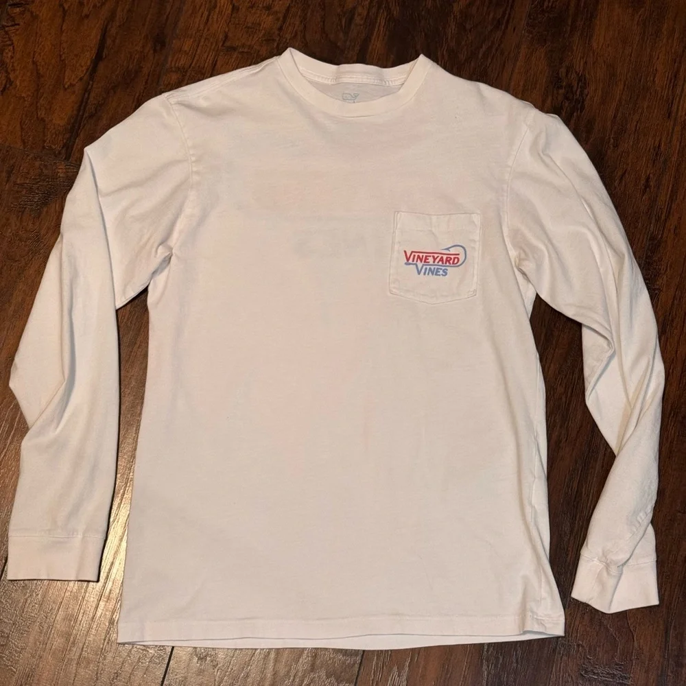 Vineyard Vines Shirt‎ Men's Long Sleeve Pocket T-Shirt X-Small White
